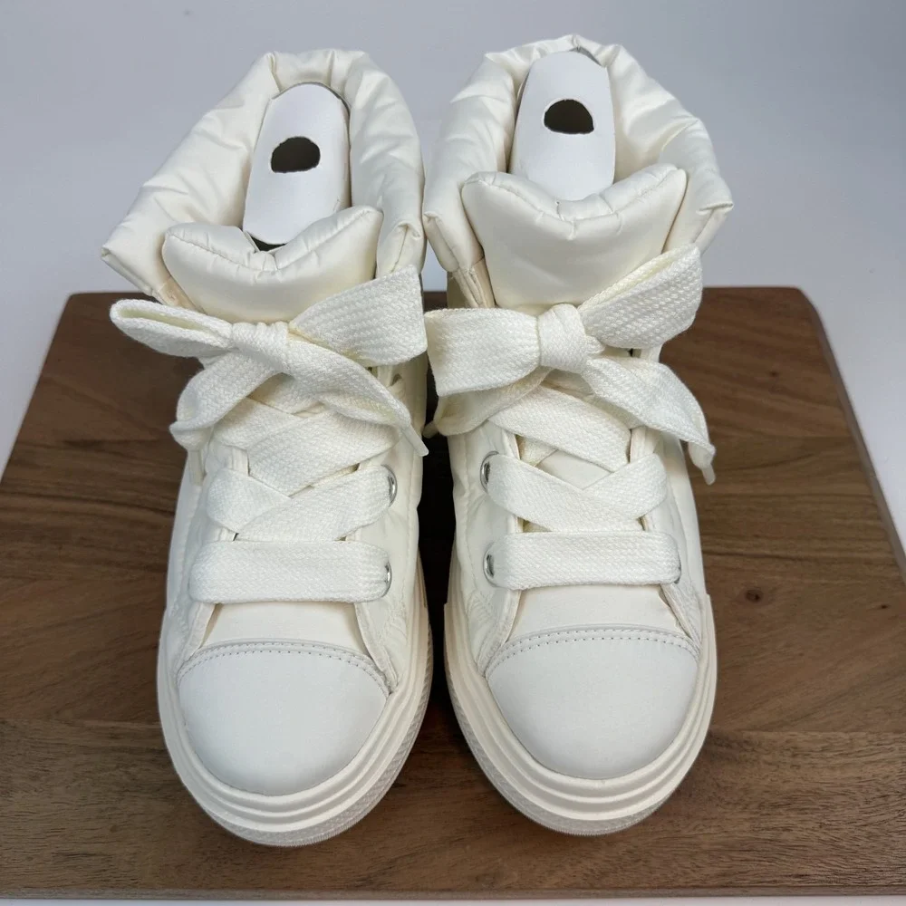 New Womens Converse CTAS Elements Ivory Nylon Platform Mid Snow‎ Boots Size 9 M